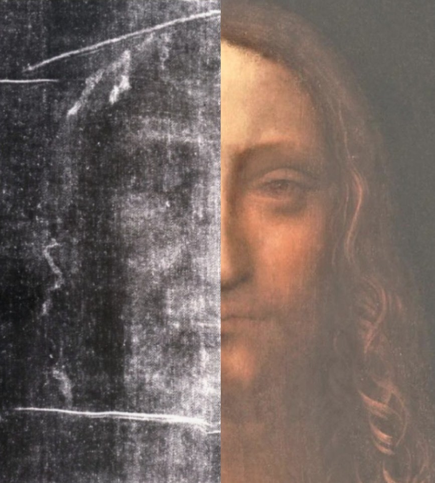 The face of the man on the Shroud compared to Leonardo’s Salvator Mundi